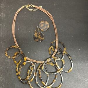 Tortoiseshell Necklace and Earring Set